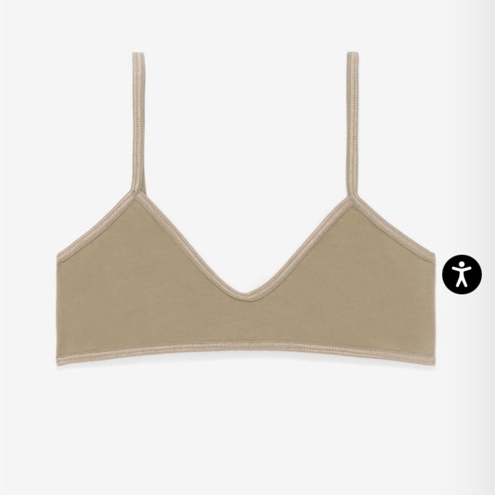 Los Angeles Apparel Spaghetti Bralette Size S in Hazelnut